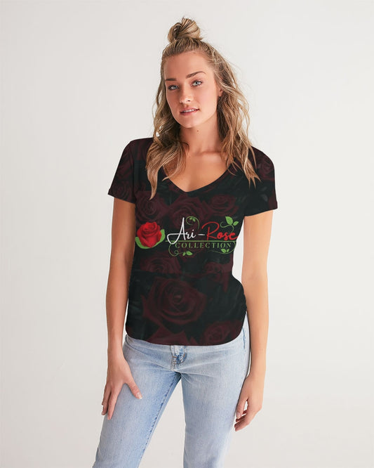 High Res-02 Women's All-Over Print V-Neck Tee