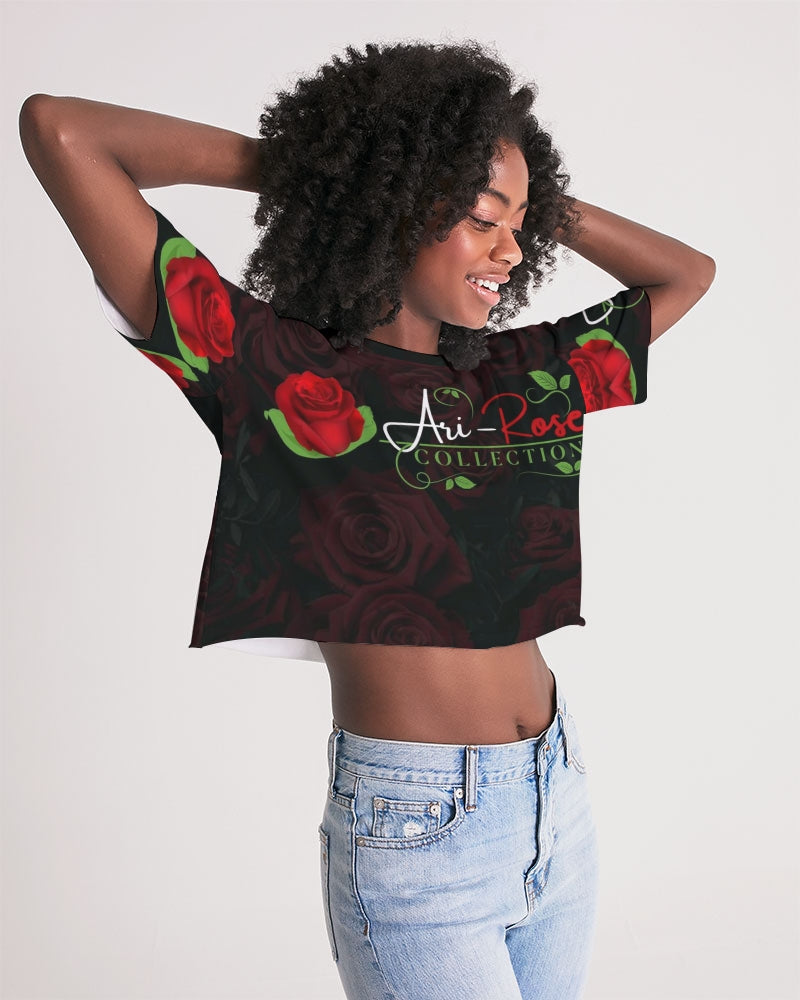 High Res-02 Women's All-Over Print Lounge Cropped Tee