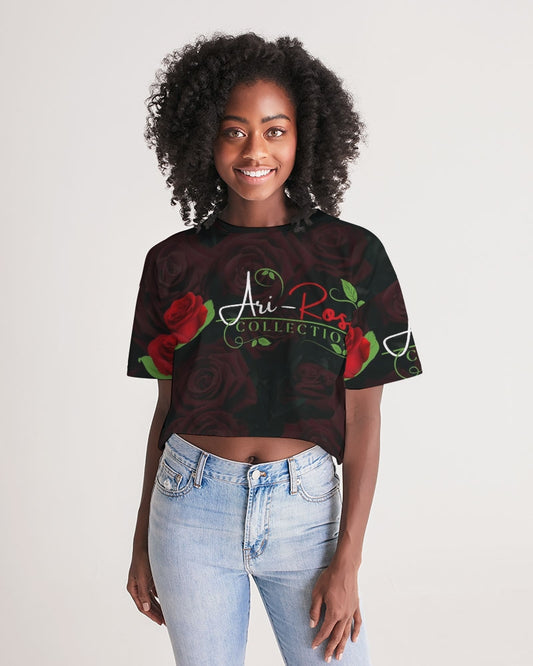 High Res-02 Women's All-Over Print Lounge Cropped Tee