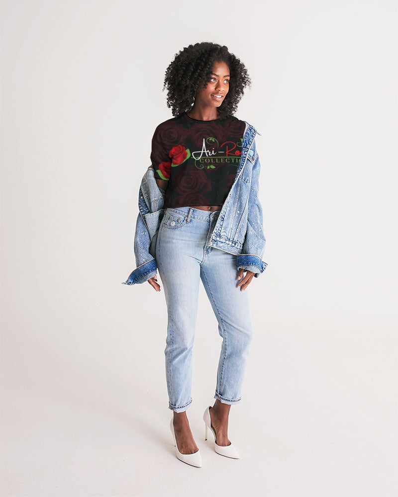 High Res-02 Women's All-Over Print Lounge Cropped Tee